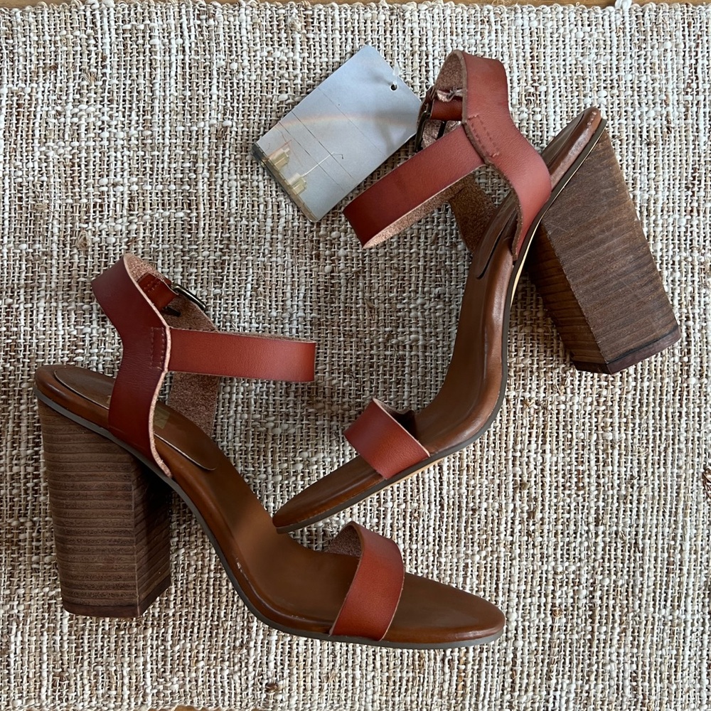 Urban Outfitters Brown Leather Block Heeled Sandals